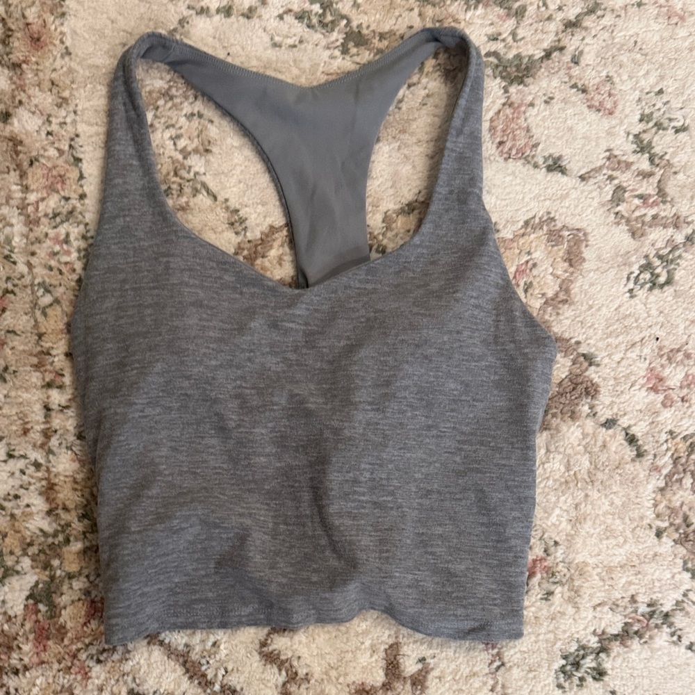 Seamless Grey Racerback Bralette Crop Top fabletics